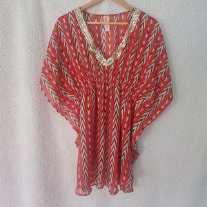 USED Women Ocean Club Beach Dress Size M Nice Colors Looks Like New